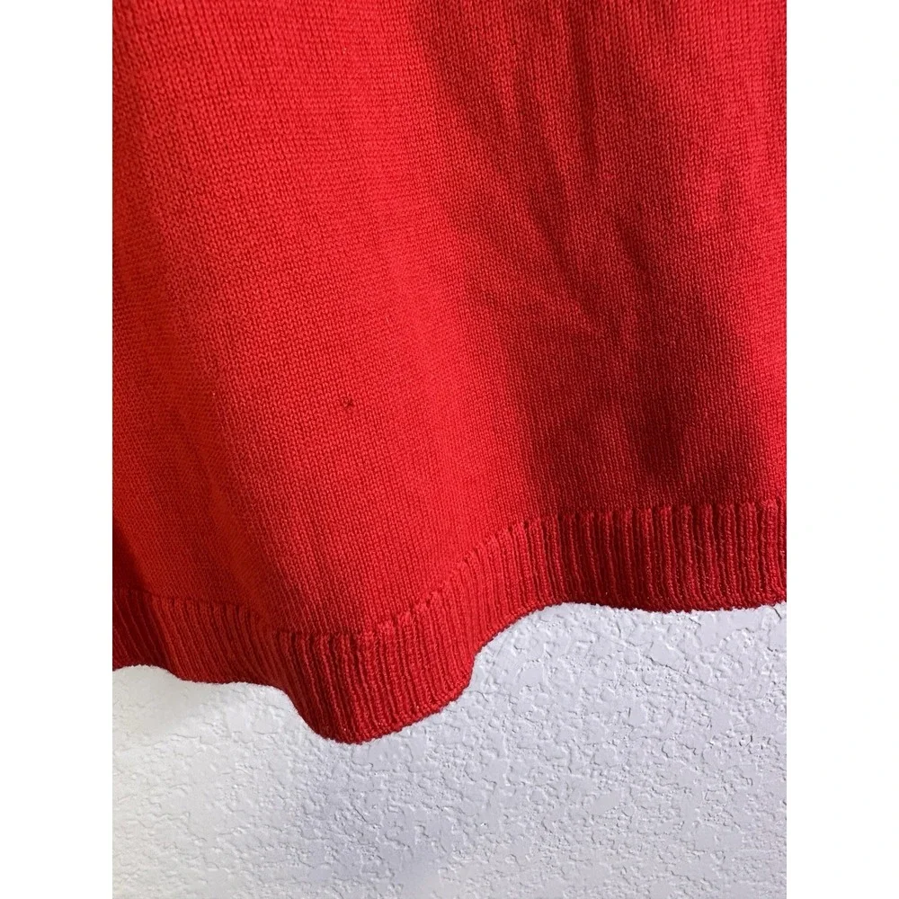 Vintage Pendleton Sweater Womens Size Medium Red Crewneck Pullover Wool USA 90s - Picture 6 of 12